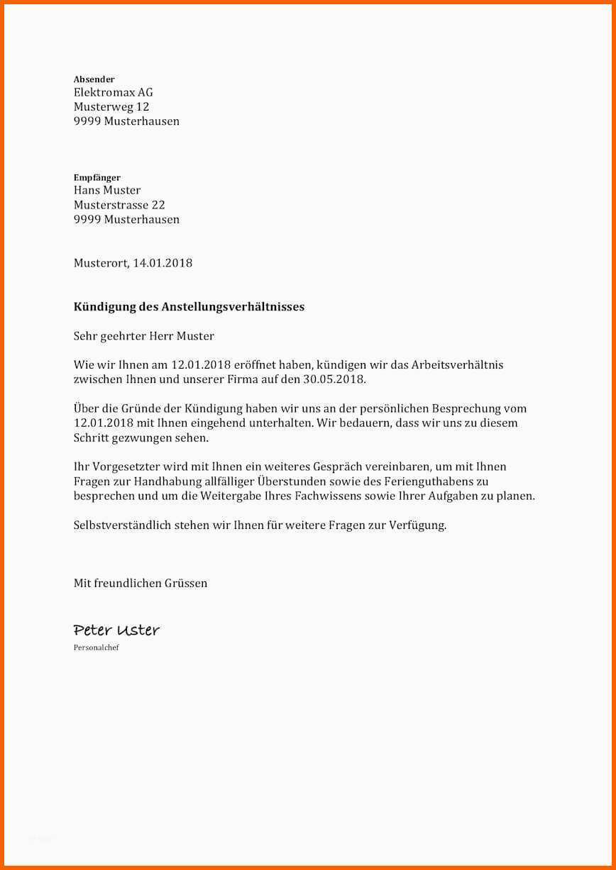 Unglaublich Kündigungsschreiben Arbeitnehmer Vorlage