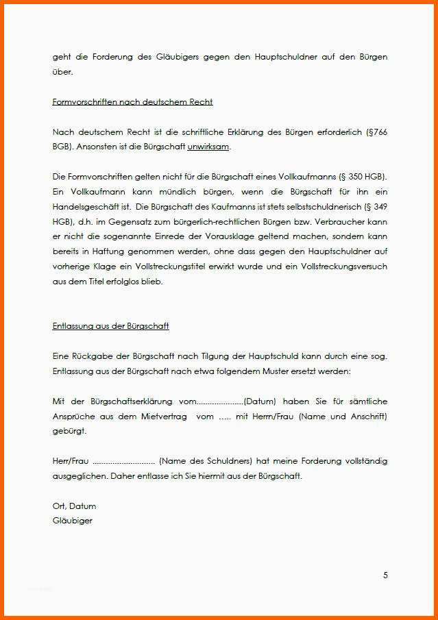 Unglaublich Mietbürgschaft Eltern Vorlage Zum Download