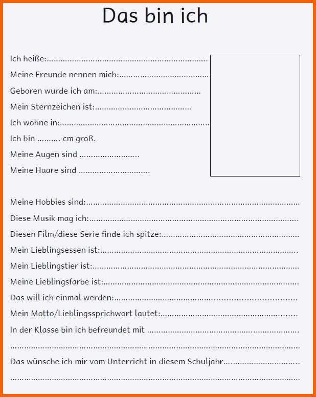 Unglaublich Steckbrief Kindergarten Praktikum Vorlage