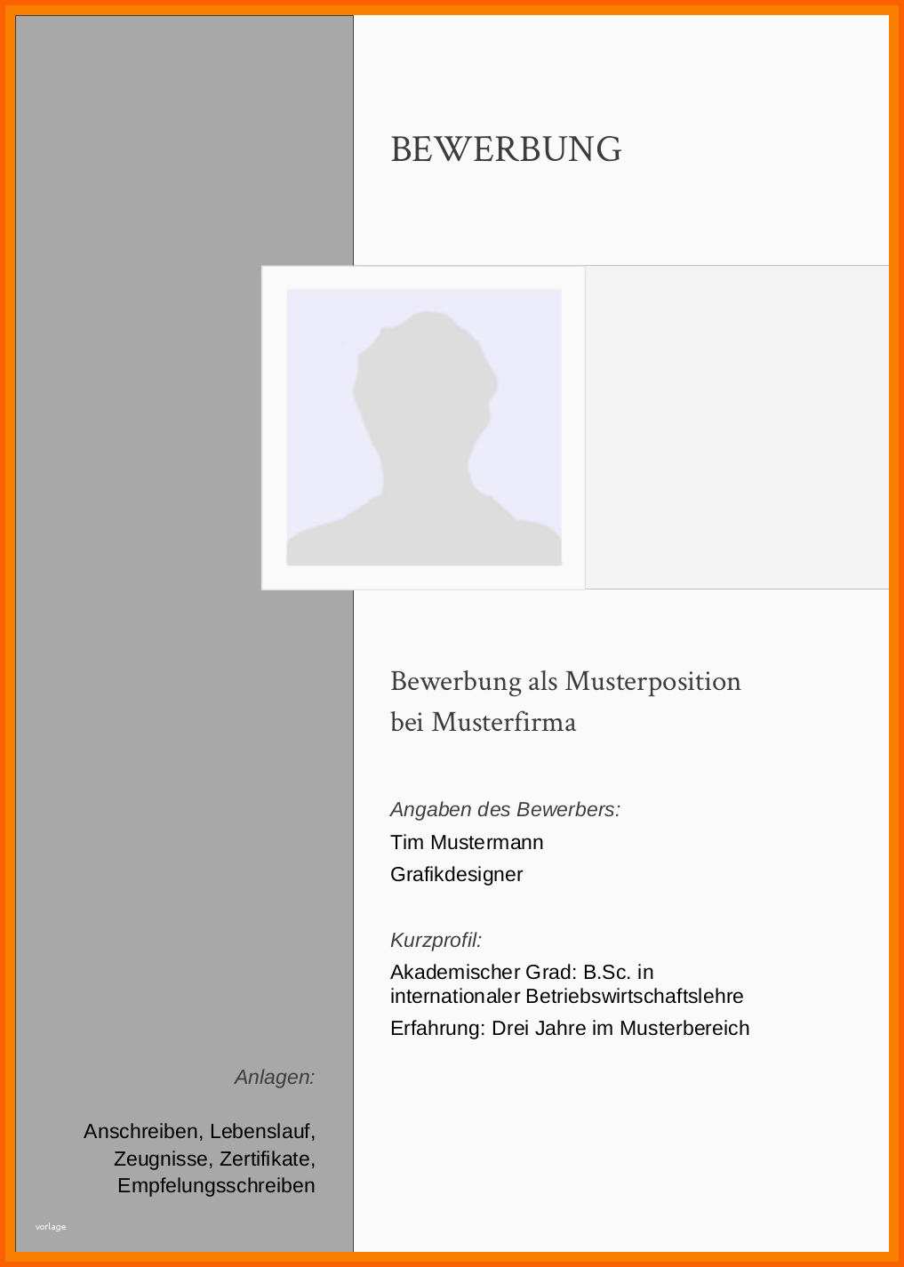 Unvergesslich 10 Vorlage Deckblatt Bewerbung Ohne Foto