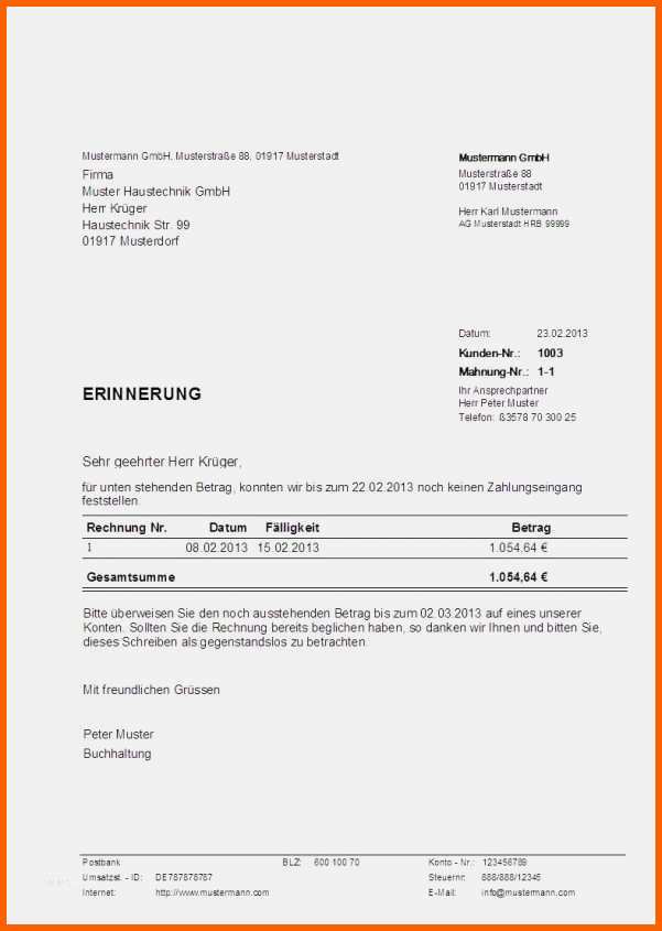 Unvergesslich 12 Zahlungserinnerung Muster Kostenlos