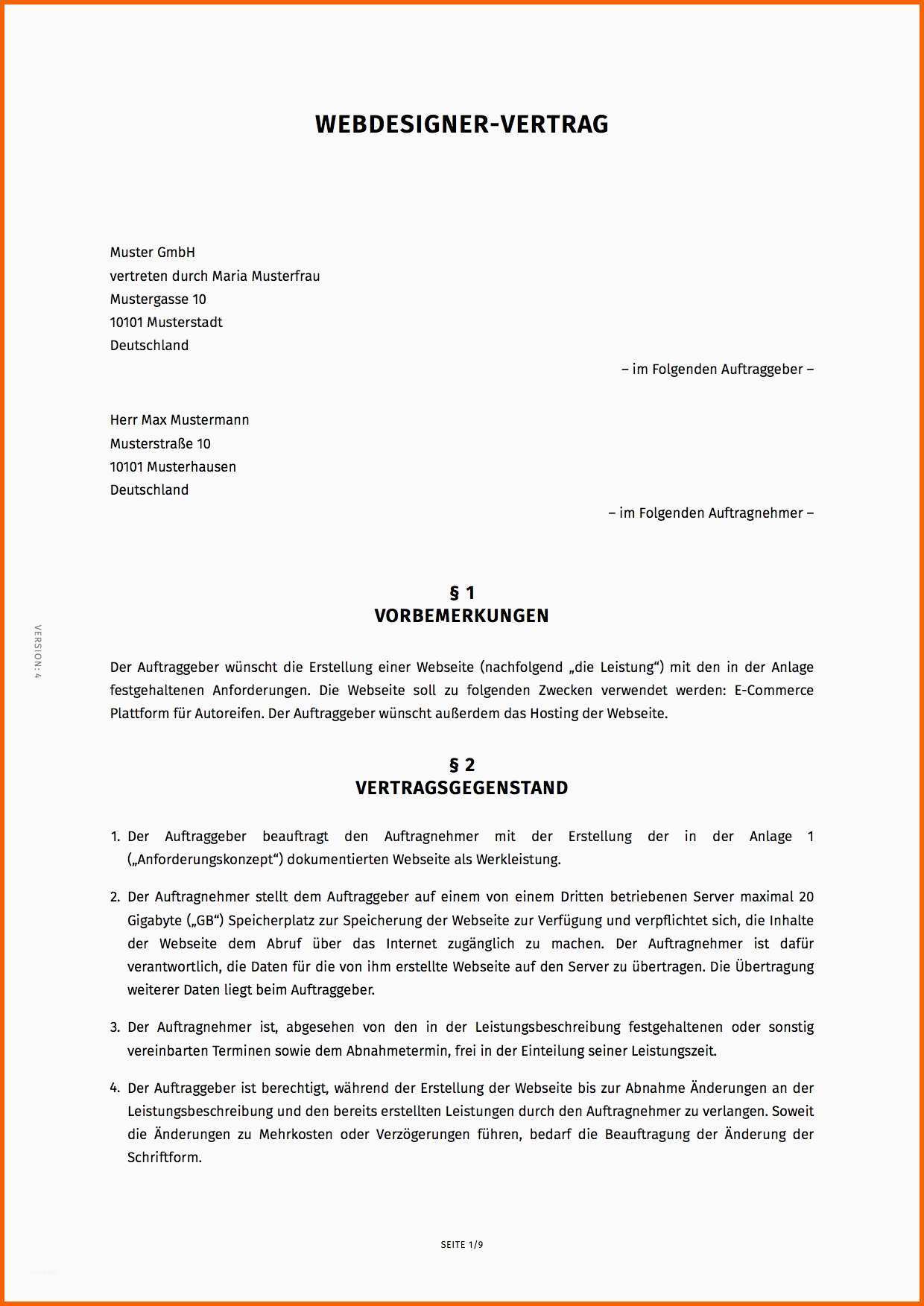 Unvergesslich 13 Vereinbarung Muster Privat
