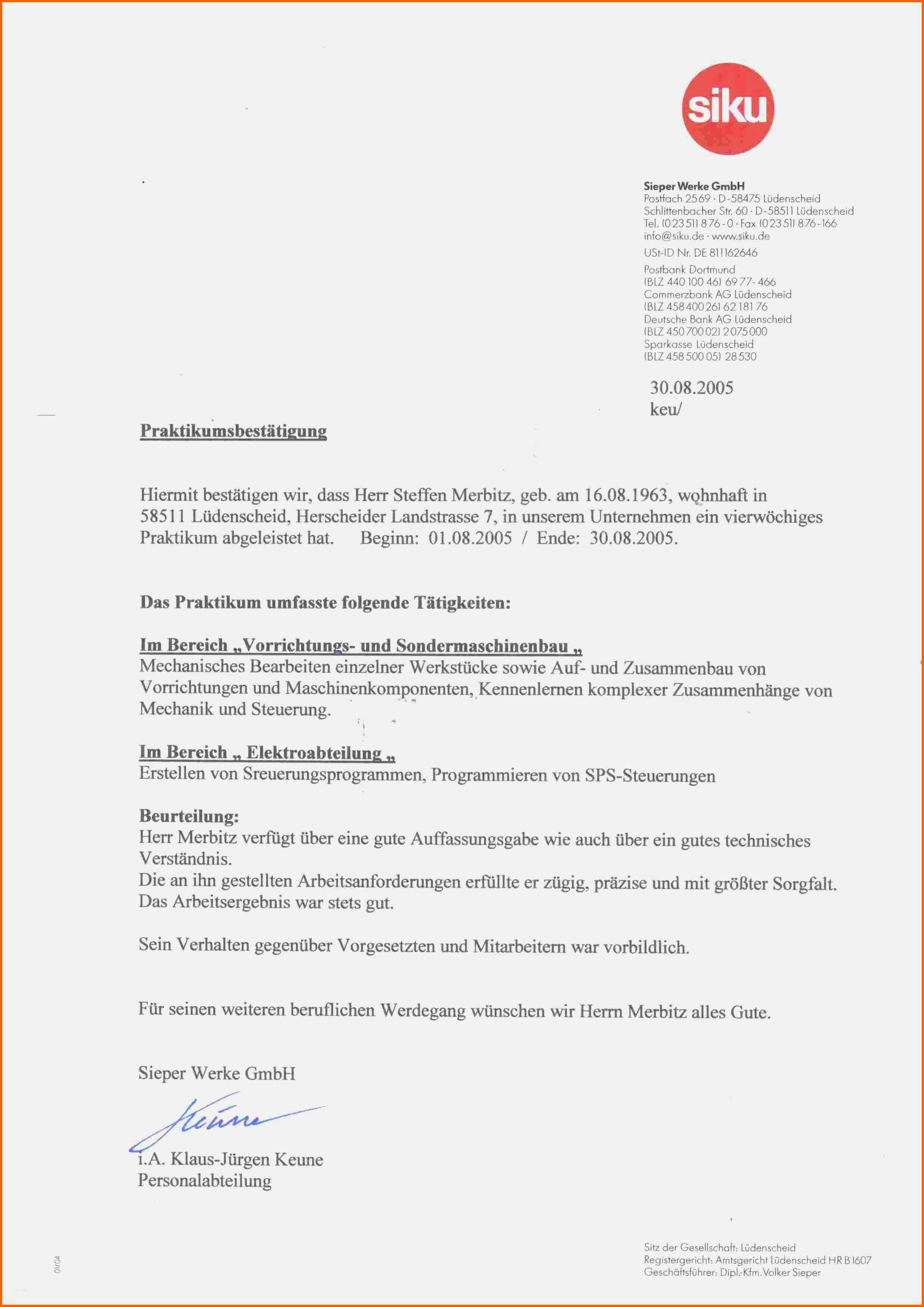 Unvergesslich 14 Praktikumsbescheinigung Vorlage Word