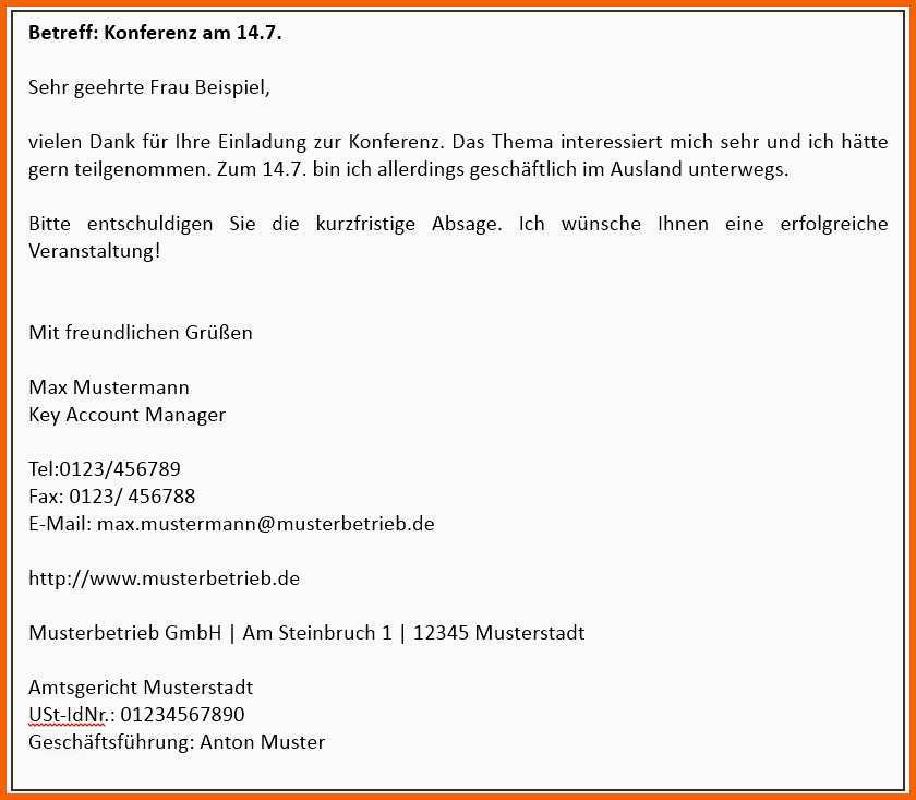Unvergesslich 15 Email Schreiben Beispiel