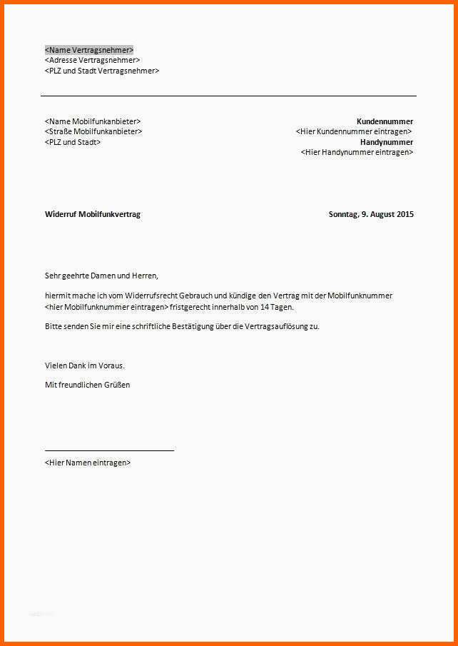 Unvergesslich 17 Telefon Kündigung Schreiben