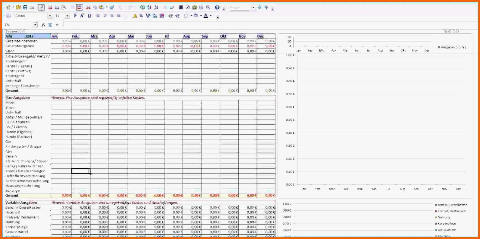 Unvergesslich 31 Schön Haushaltsbuch Excel Vorlage Bilder