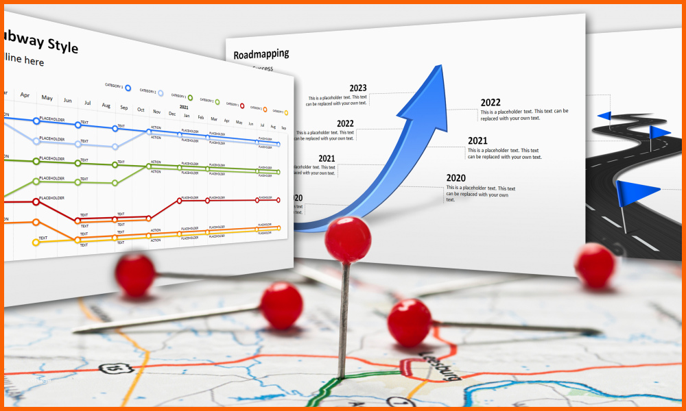 Unvergesslich Auf Der Straße Zum Erfolg Mit Powerpoint Roadmaps