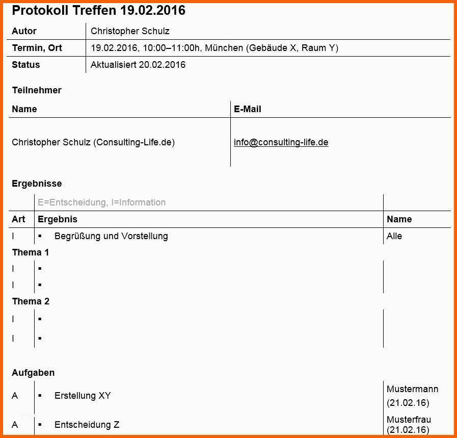 Unvergesslich Besprechungsprotokoll Zweck Aufbau Und Anwendung Im
