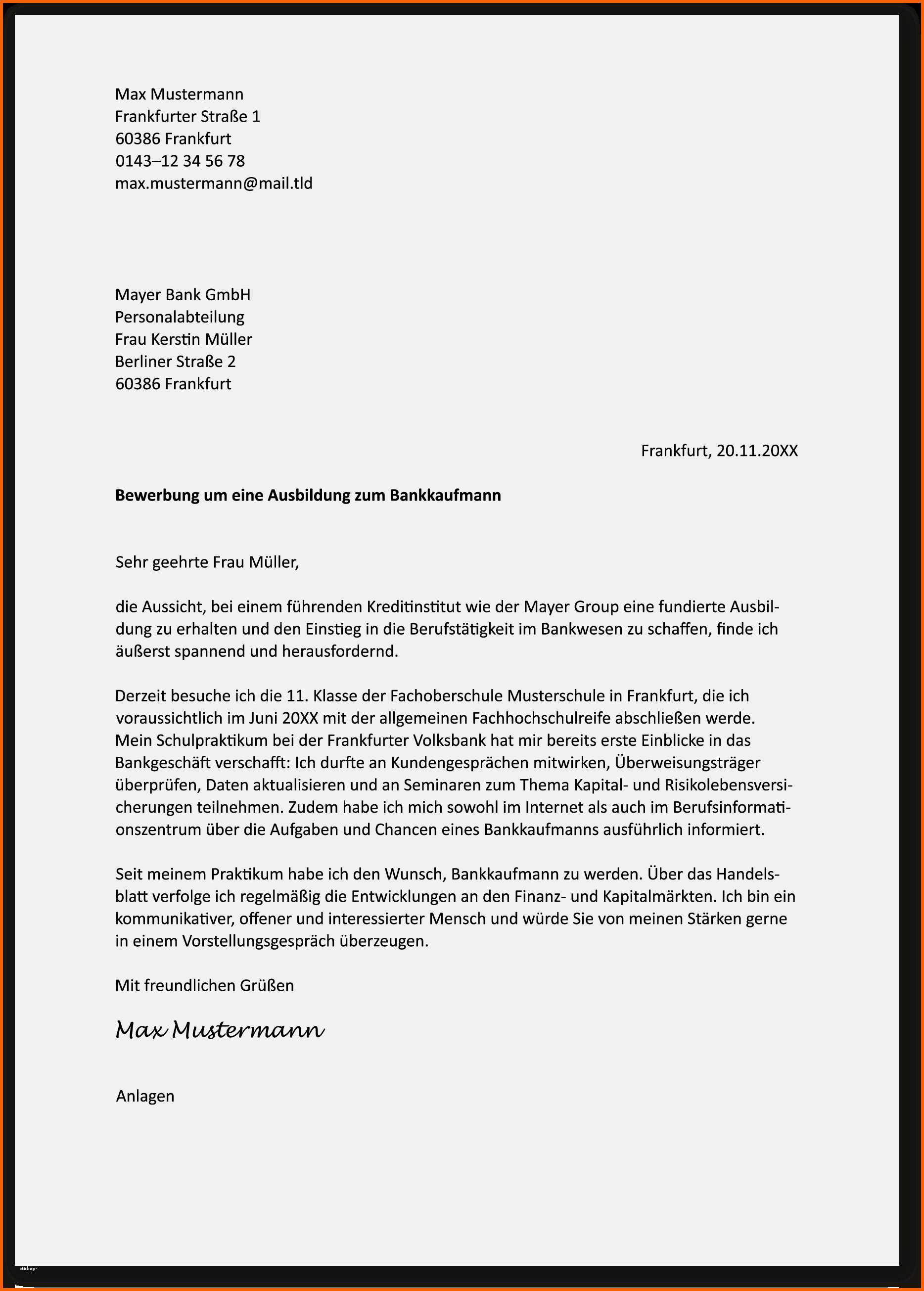 Unvergesslich Bewerbung Schreiben Praktikum Schüler Vorlage Erstaunlich