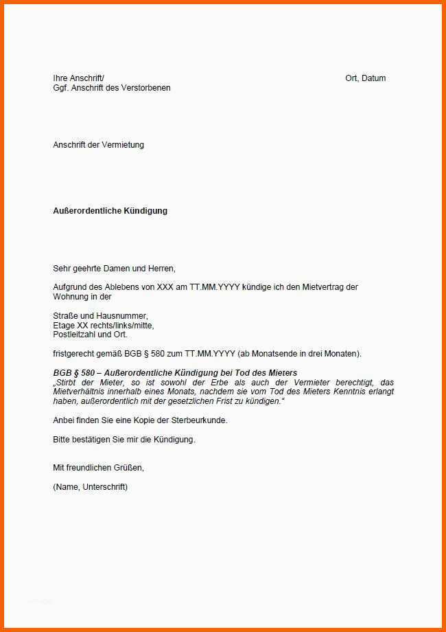 Unvergesslich Die Besten 25 Vorlage Kündigung Mietvertrag Ideen Auf