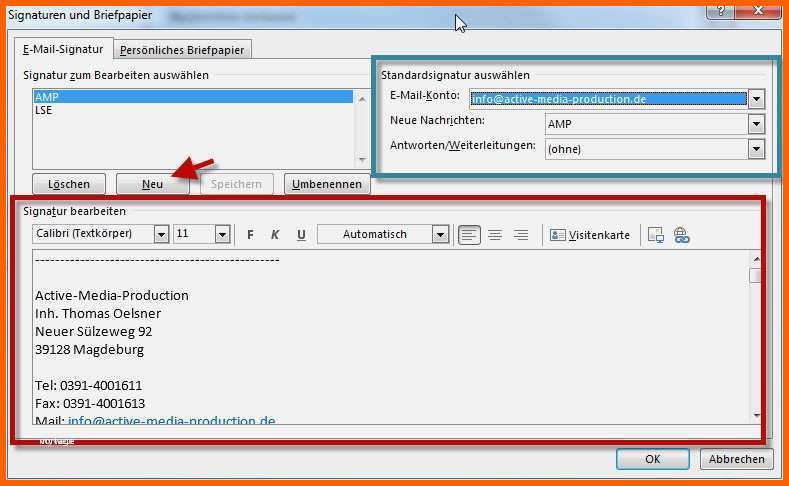 Unvergesslich E Mail Signatur Vorlage Geschäftlich Neu Adresse Outlook