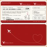 Unvergesslich Einladungskarten Zur Hochzeit Als Flugticket – Rot