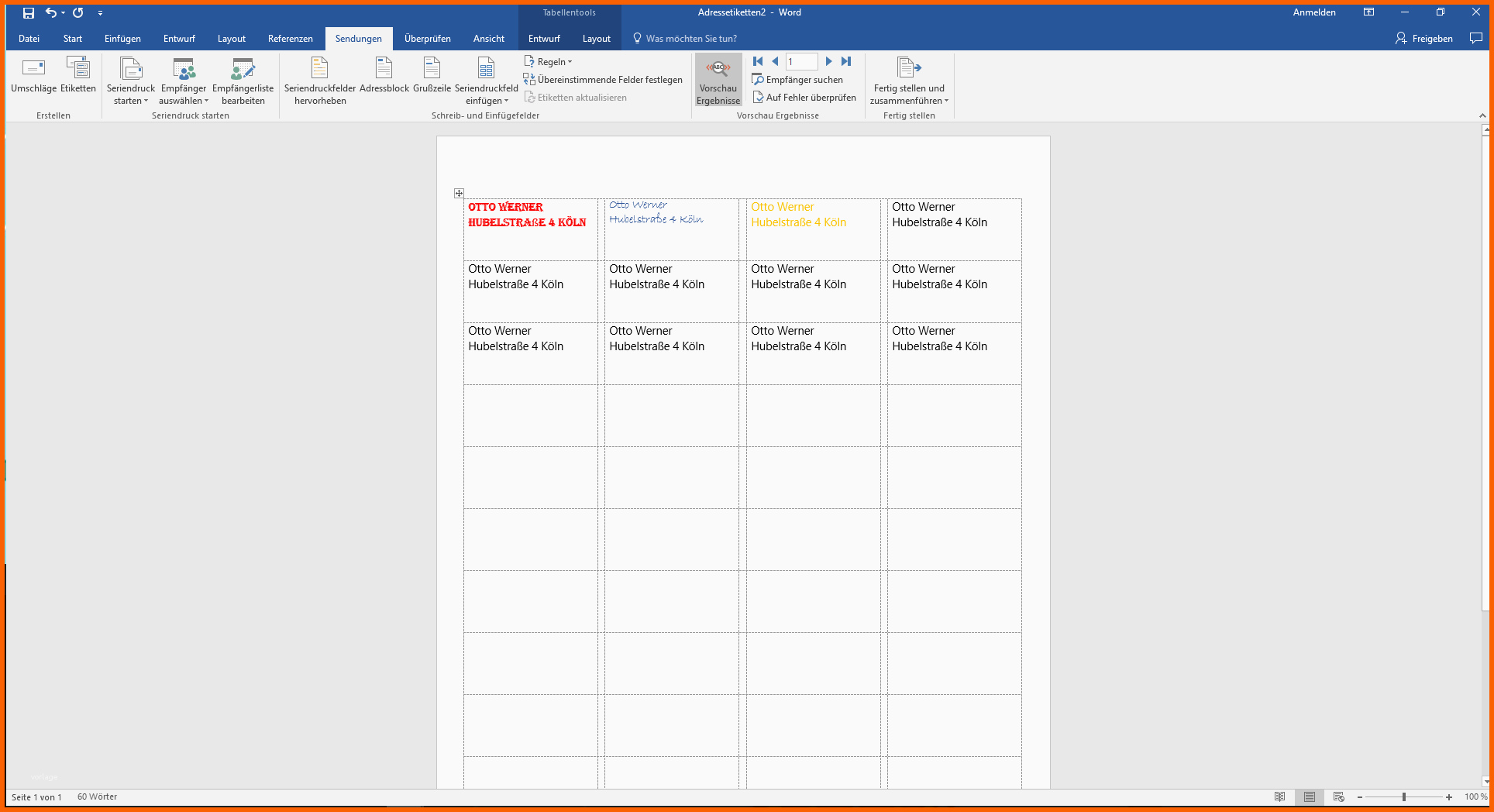 Unvergesslich Etiketten Gestalten Und Drucken Mit Microsoft Word Und Excel