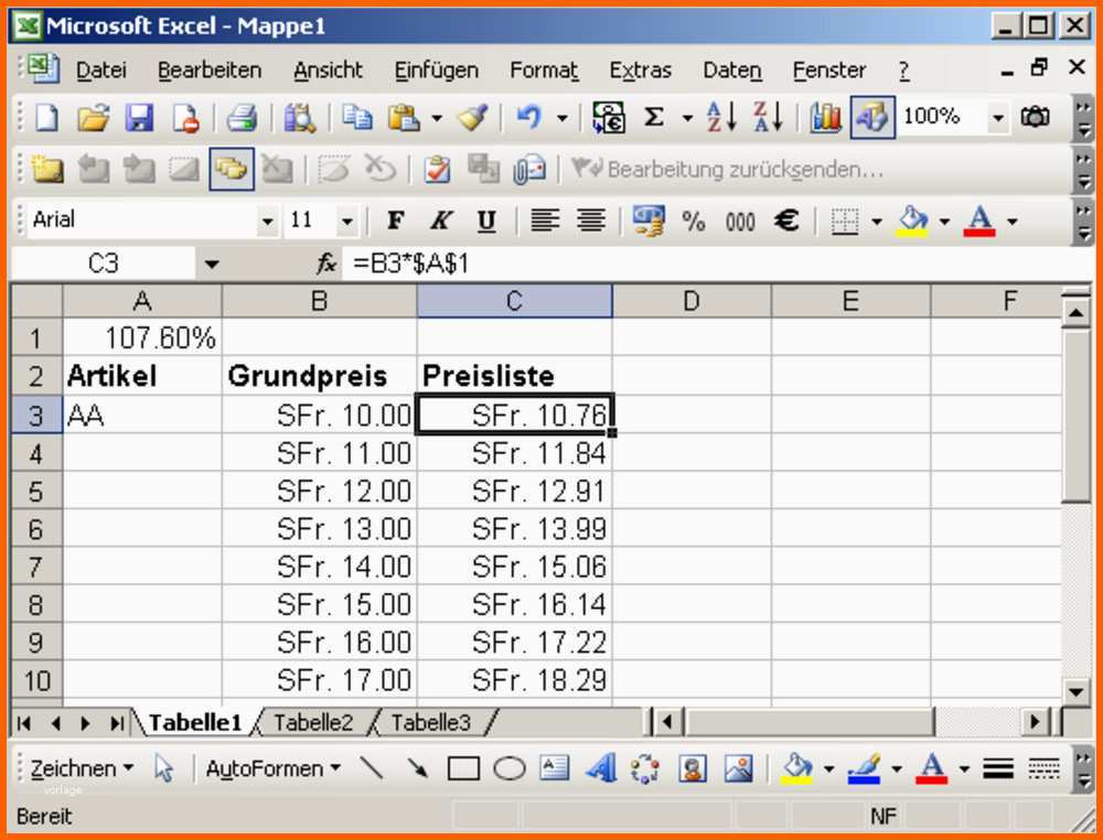 Unvergesslich Excel Preisliste Erstellen Pctipp