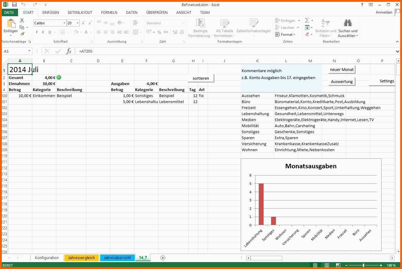 Unvergesslich Haushaltsbuch Vorlage Excel Sammlungen Excel Vorlagen