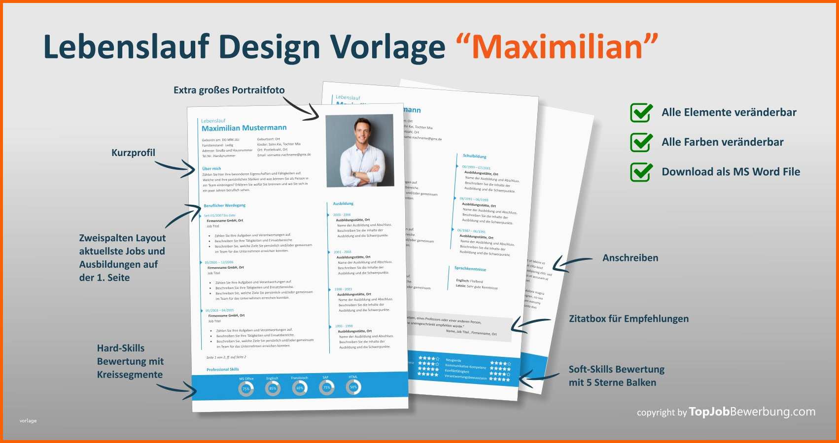 Unvergesslich Lebenslauf Design Vorlage Professionelle Bewerbung