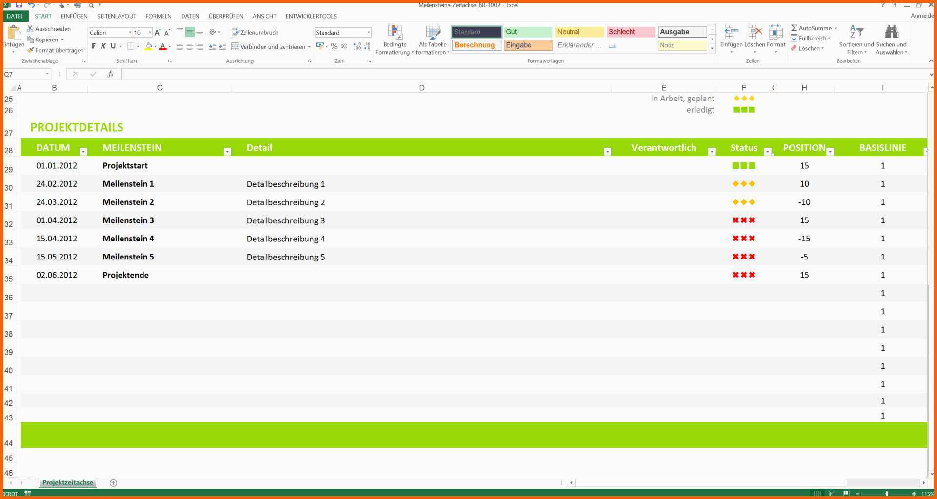 Unvergesslich Meilensteinplan Excel Vorlage Meilenstein Zeitachse