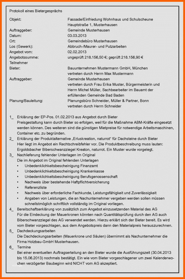 Unvergesslich Mitwirkung Bei Der Vergabe Der Bauvertrag