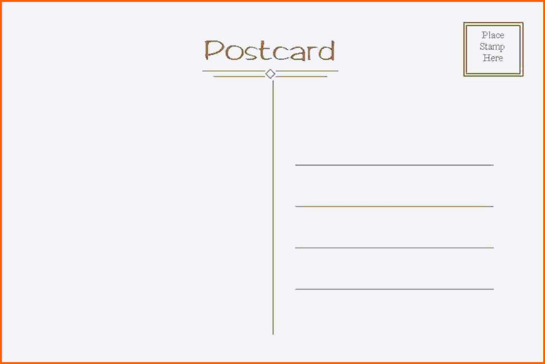 Unvergesslich Postkarte Rückseite Vorlage