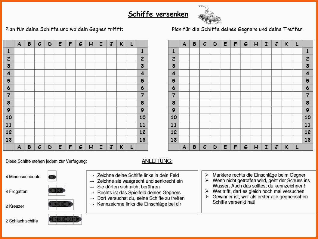 Unvergesslich Schiffe Versenken Pdf Vorlage Download Chip