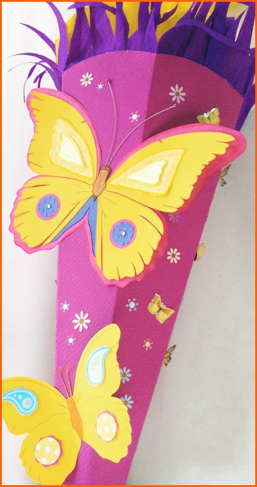 Unvergesslich Schultüte Schmetterling Und Blumen Für Mädchen Basteln