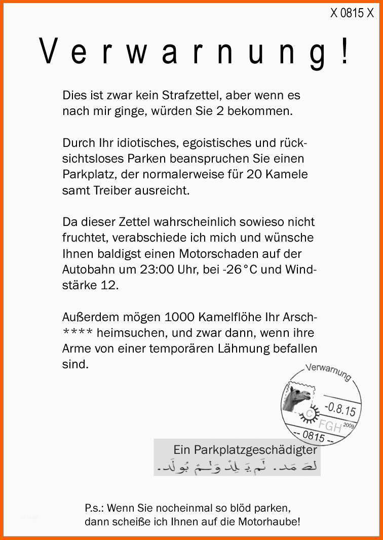 Unvergesslich Strafzettel Falschparken
