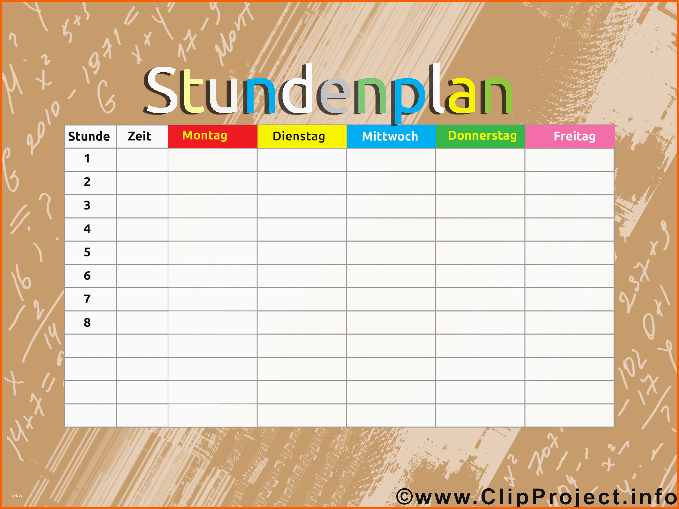 Unvergesslich Stundenplan Vorlage Kostenlos