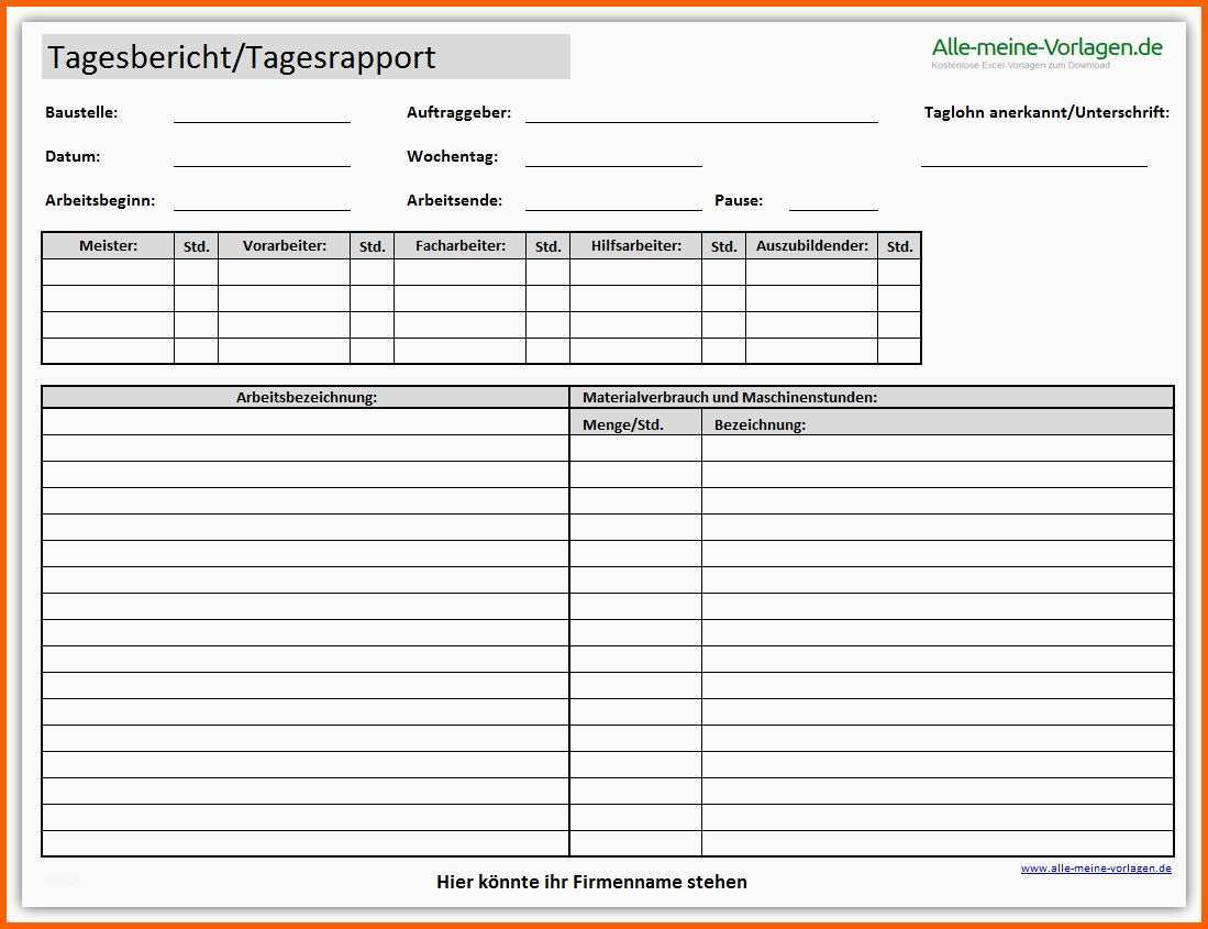 Unvergesslich Tagesbericht Oder Tagesrapport