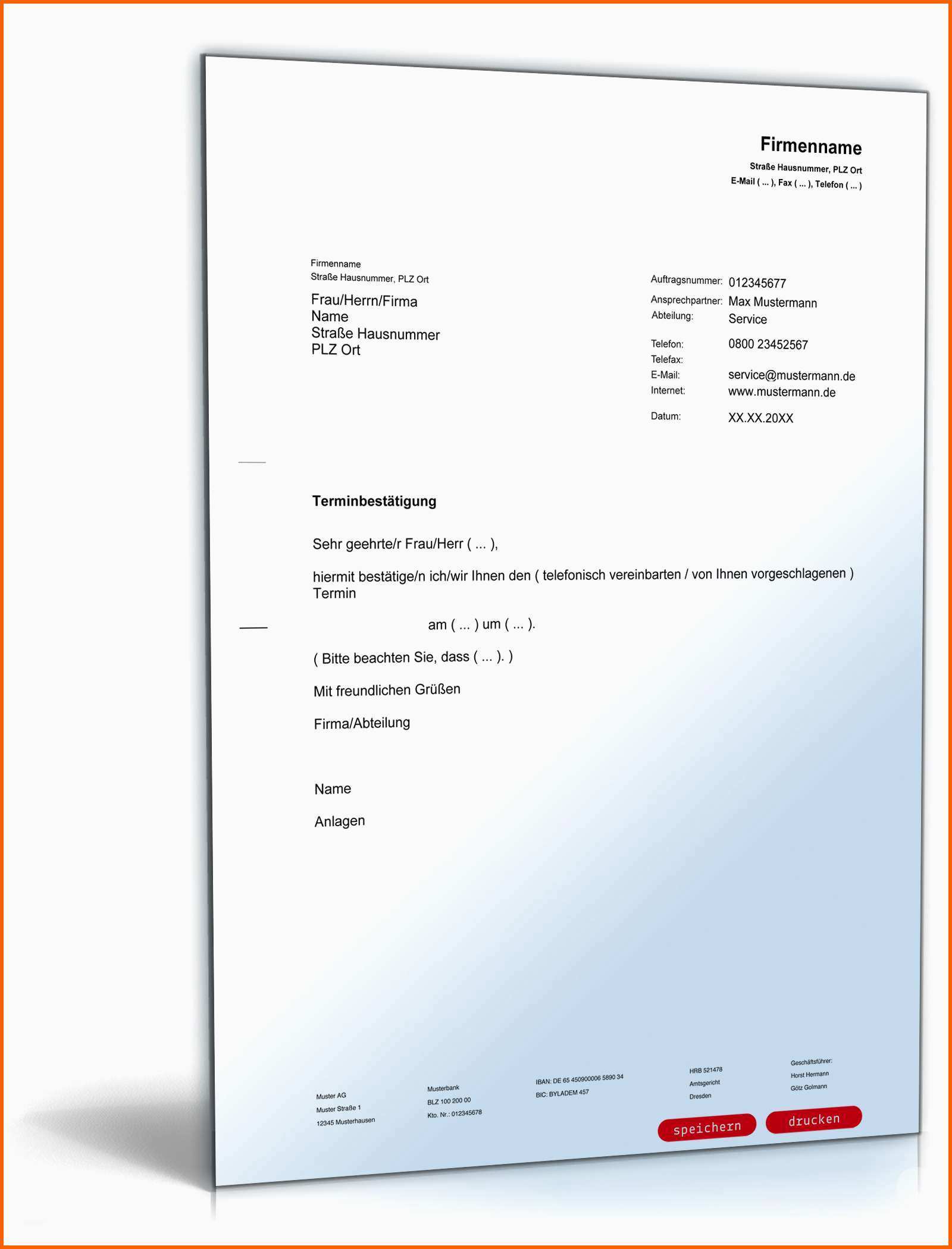 Unvergesslich Terminbestätigung