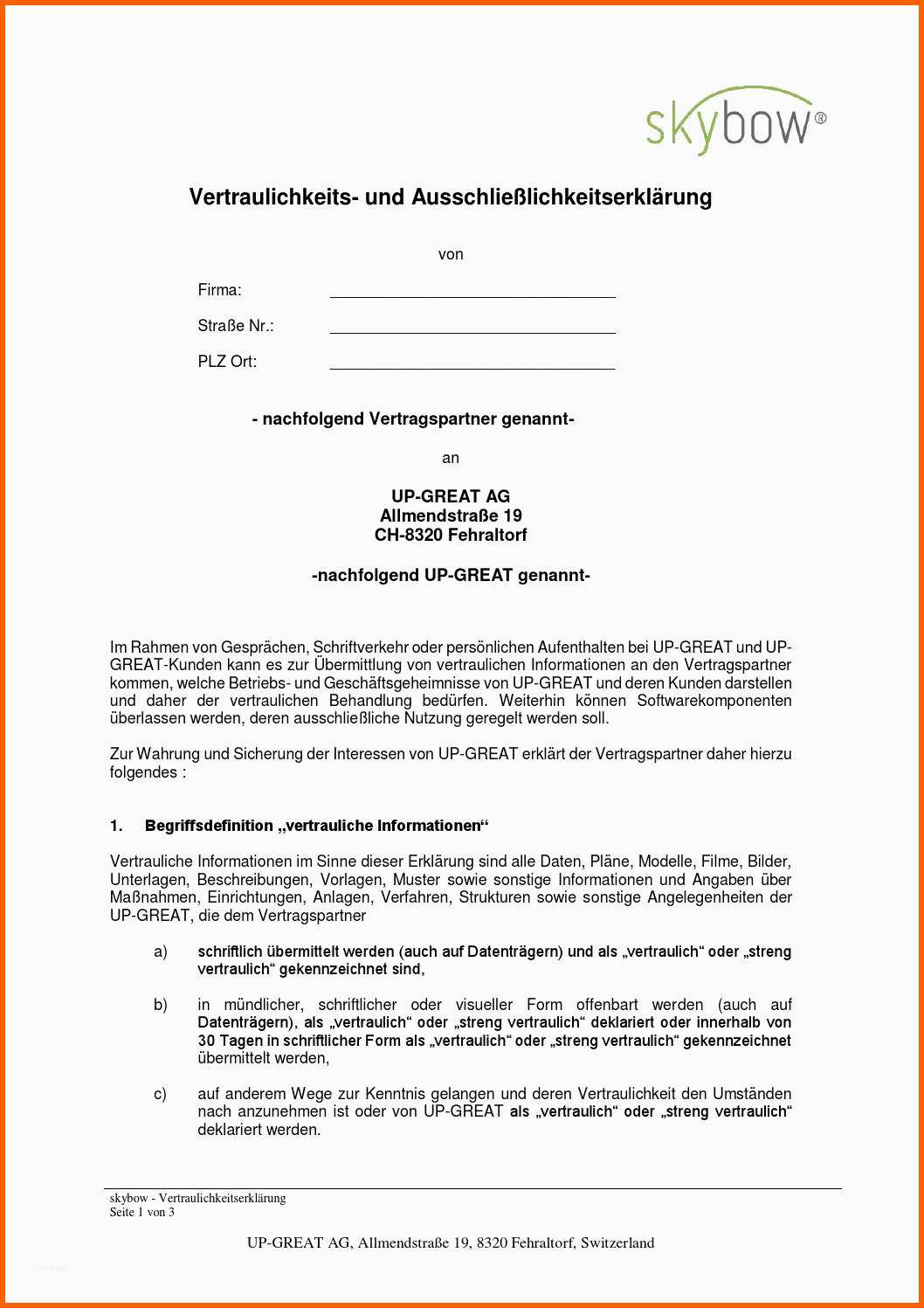 Unvergesslich Vertraulichkeitserklärung by Skybow issuu