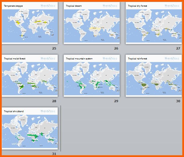 Unvergesslich Weltkarte Globale ökologische Zonen Powerpoint Vorlage