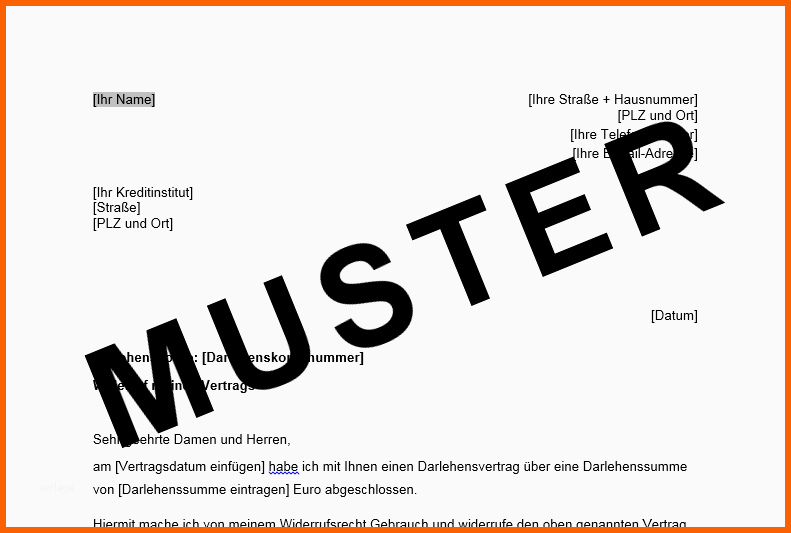 Unvergesslich Widerruf Kreditvertrag Widerrufsrecht Bei Darlehen