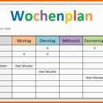 Unvergesslich Wochenplan Vorlage Für Excel