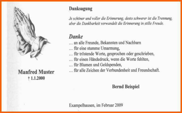 Unvergesslich Word Vorlage Danksagung Trauer – Wordde