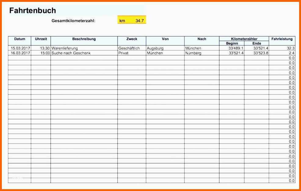 Unvergleichlich 14 Fahrtenbuch Excel Vorlage