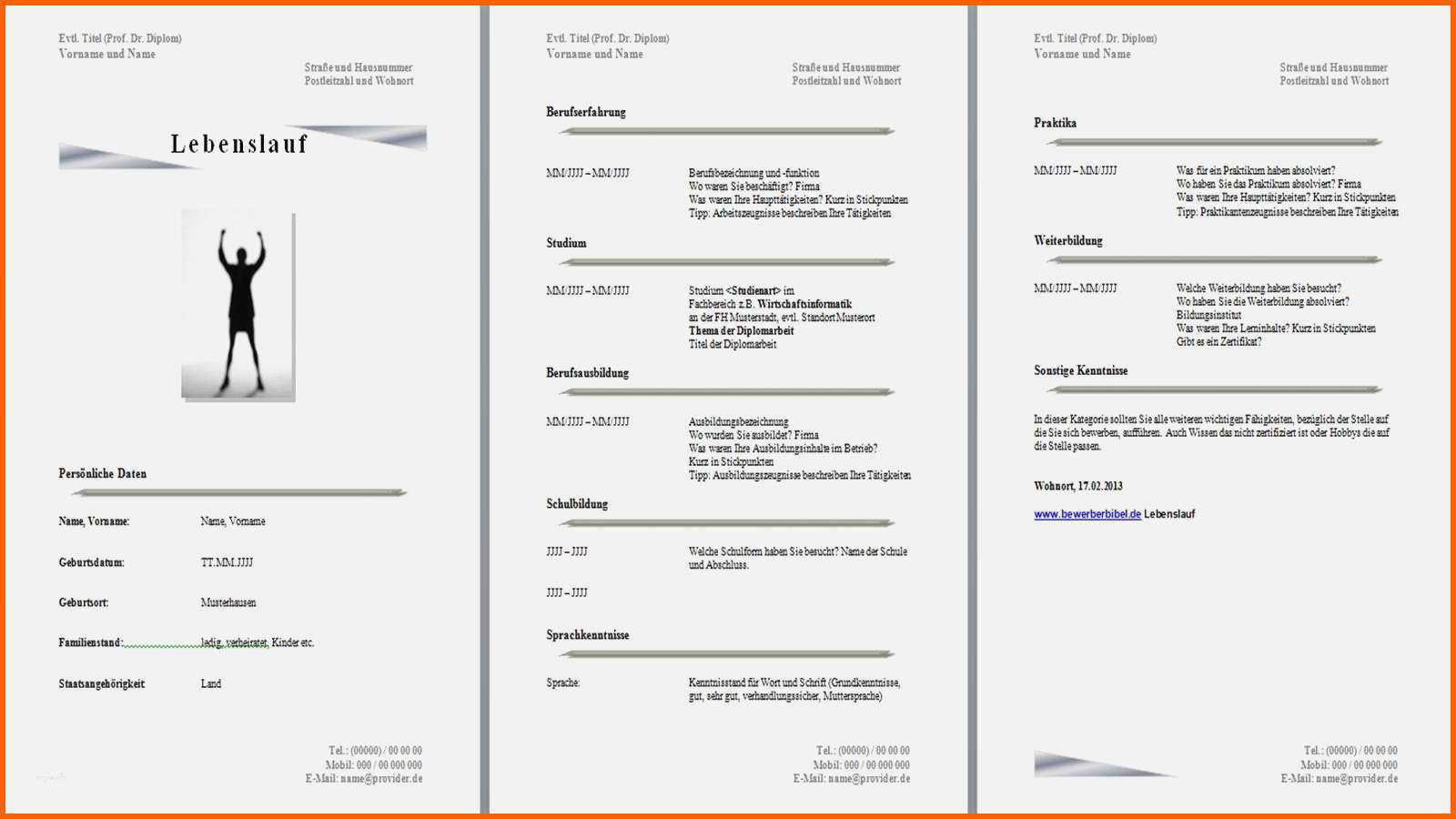 Unvergleichlich 19 Lebenslauf Vorlage Openoffice