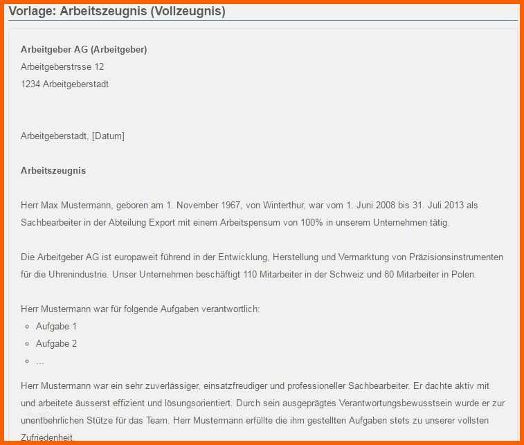 Unvergleichlich 20 Arbeitszeugnis Englisch Muster