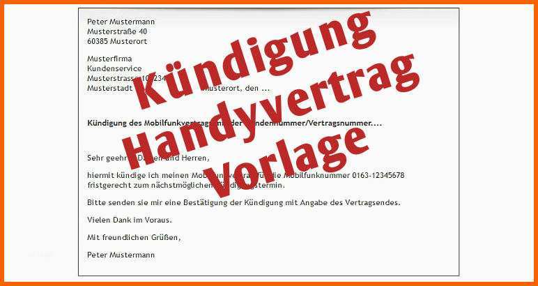 Unvergleichlich 9 Kründigung Handyvertrag Vorlage