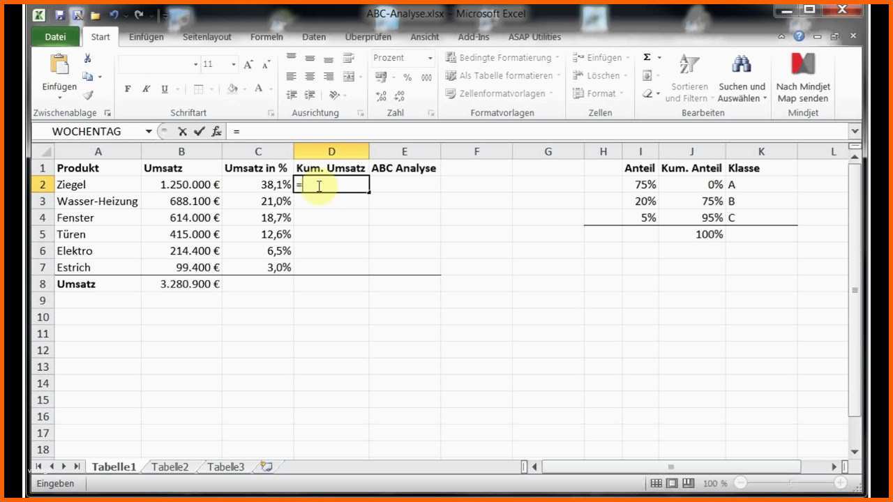 Unvergleichlich Beispiel Abc Analyse Mit Excel 2010 Und 2013
