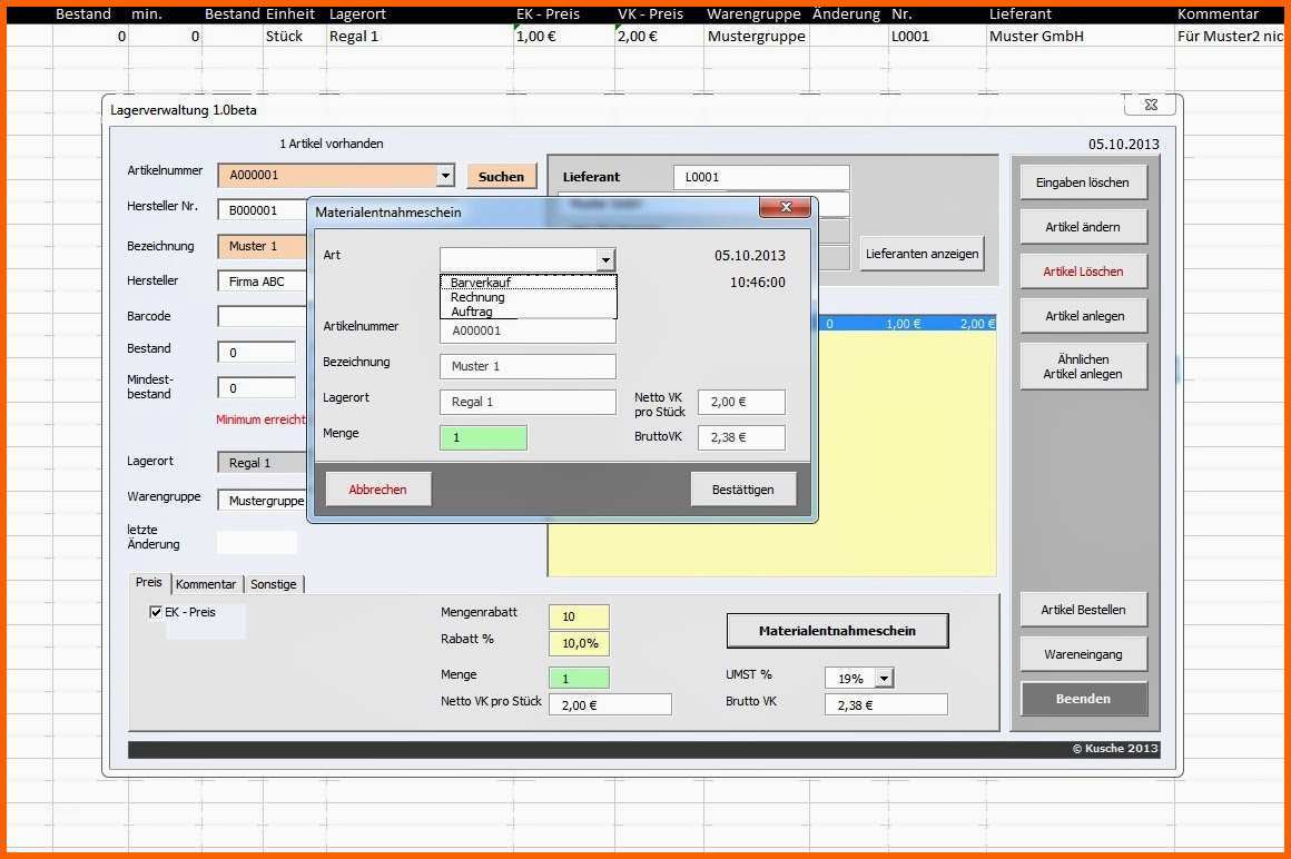 Unvergleichlich Blickwinkel178 Excel Lagerverwaltung