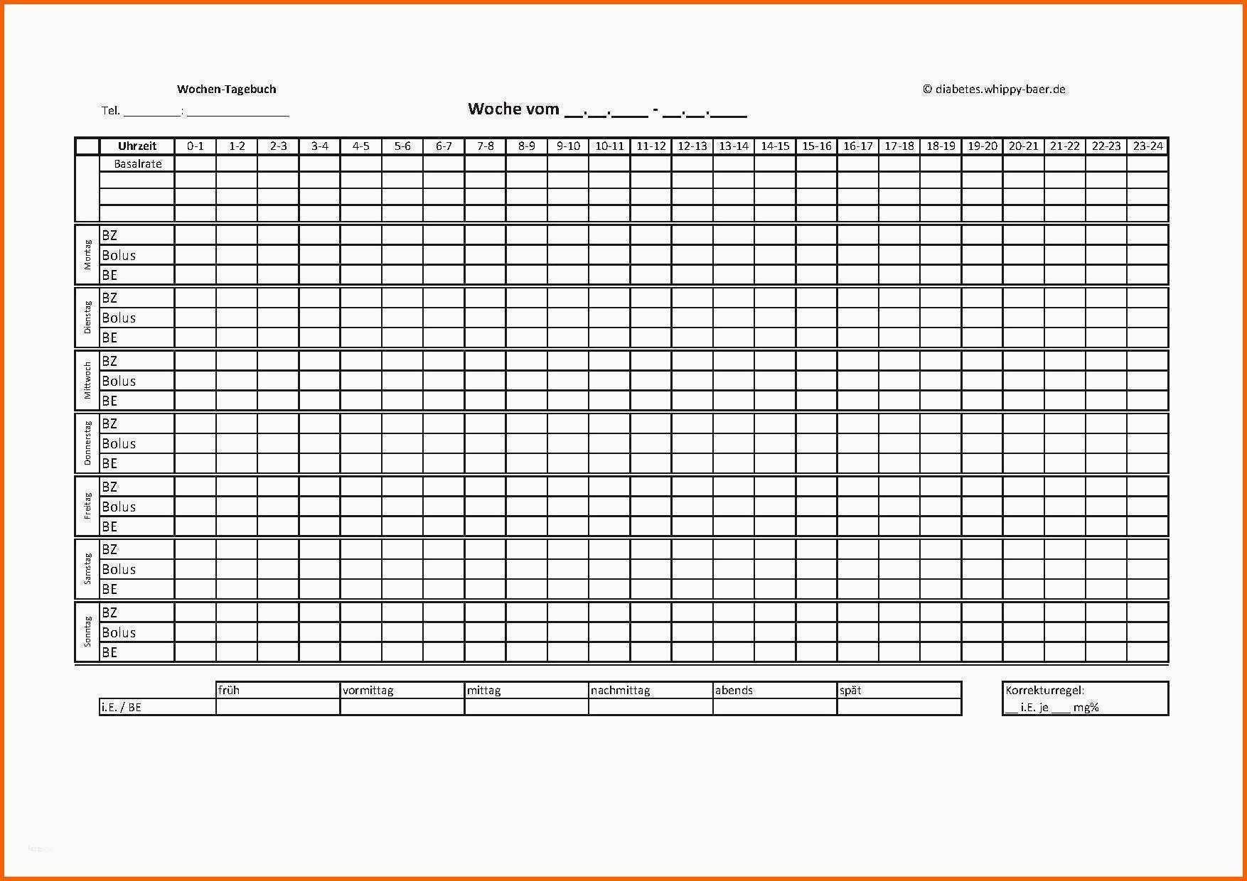 Unvergleichlich Blutzucker Tabelle Vorlage Cool Diabetiker Tagebuch Zum