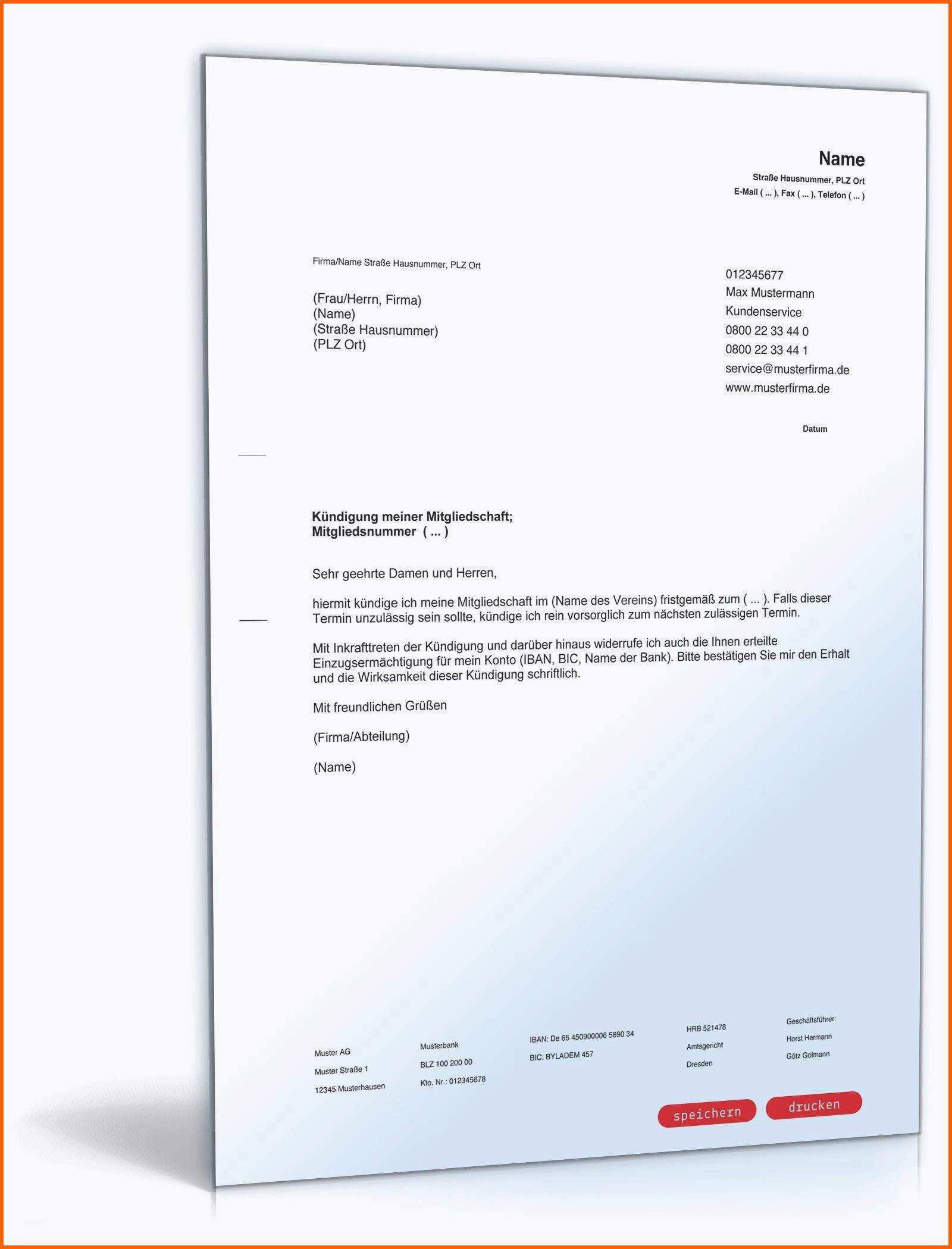 Unvergleichlich Die Fabelhaften Kündigung Mitgliedschaft Verein Pdf