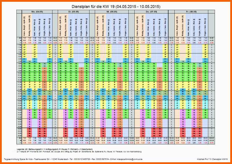Unvergleichlich Dienstplan – Kitathek Pro
