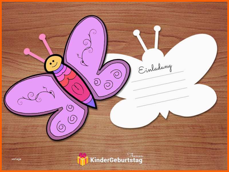 Unvergleichlich Einladung Schmetterling Basteln Kostenlose Vorlagen