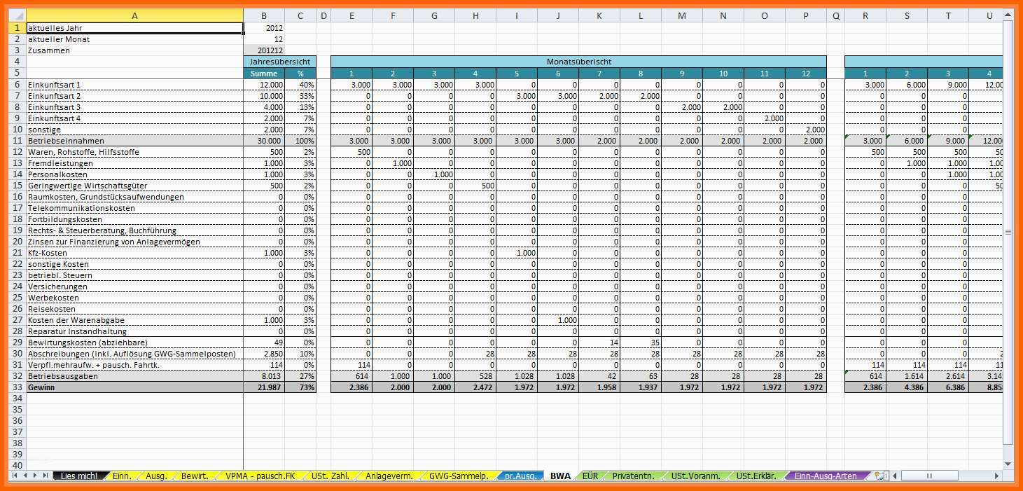 Unvergleichlich Einnahmen Ausgaben Excel Vorlage Kostenlos Best Die
