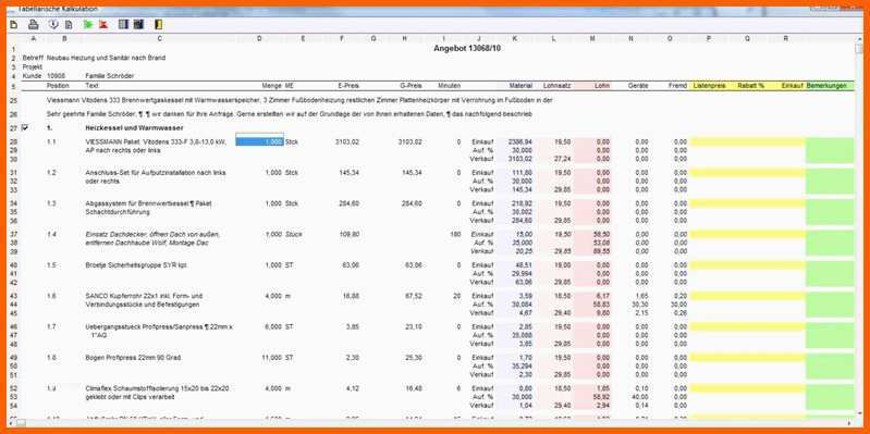 Unvergleichlich Excel Vorlagen Handwerk Kalkulation Kostenlos – De Excel