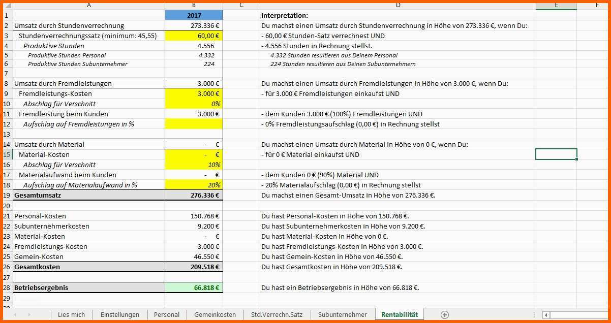 Unvergleichlich Excel Vorlagen Handwerk Kalkulation Kostenlos