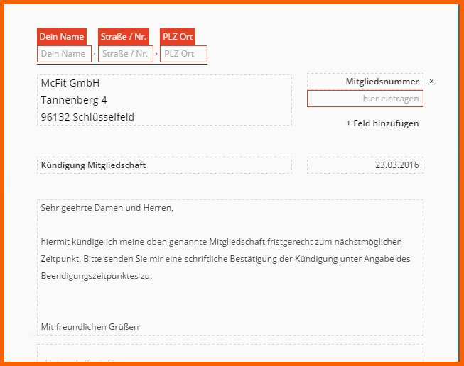 Unvergleichlich Fitnessstudio Kündigung Vorlage Download Chip