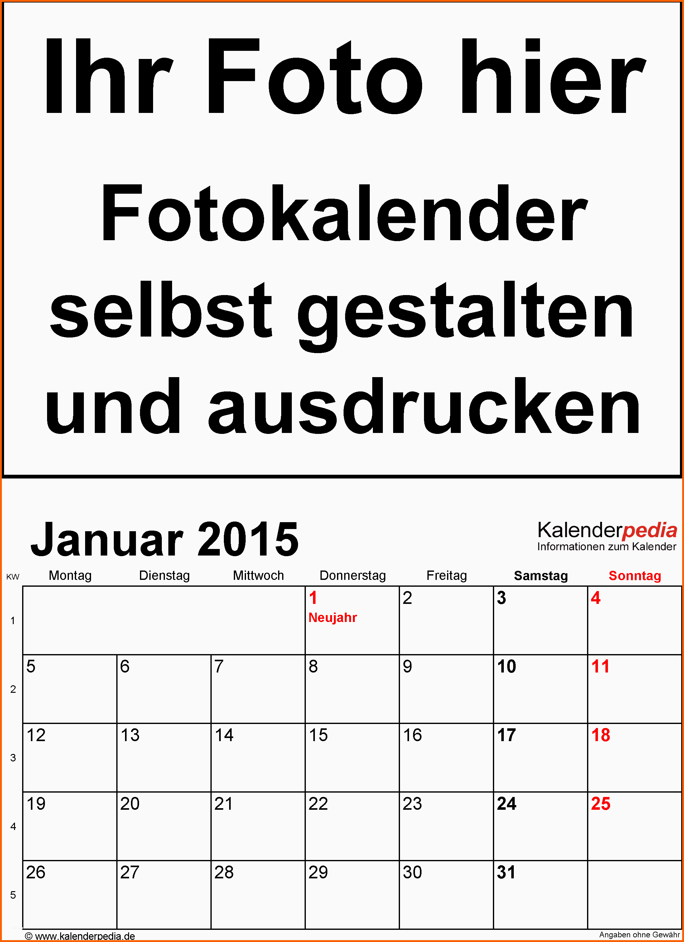 Unvergleichlich Fotokalender 2015 Als Pdf Vorlagen Zum Ausdrucken