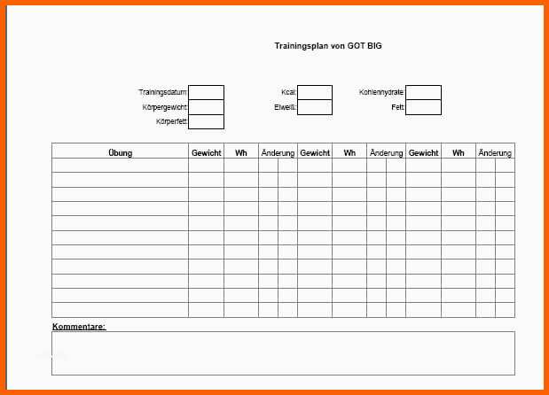 Unvergleichlich Kostenlose Excel Trainingsplan Vorlage Für Noch